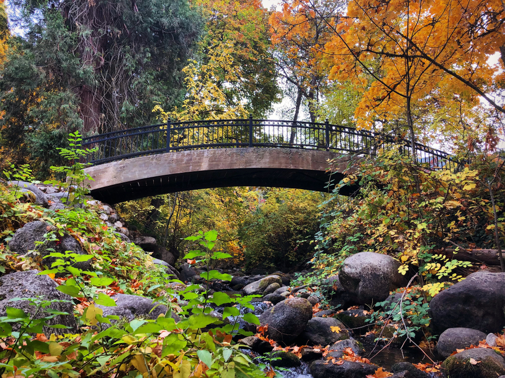 Fall,Bridge,At,Lithia,Park,,Ashland,,Oregon